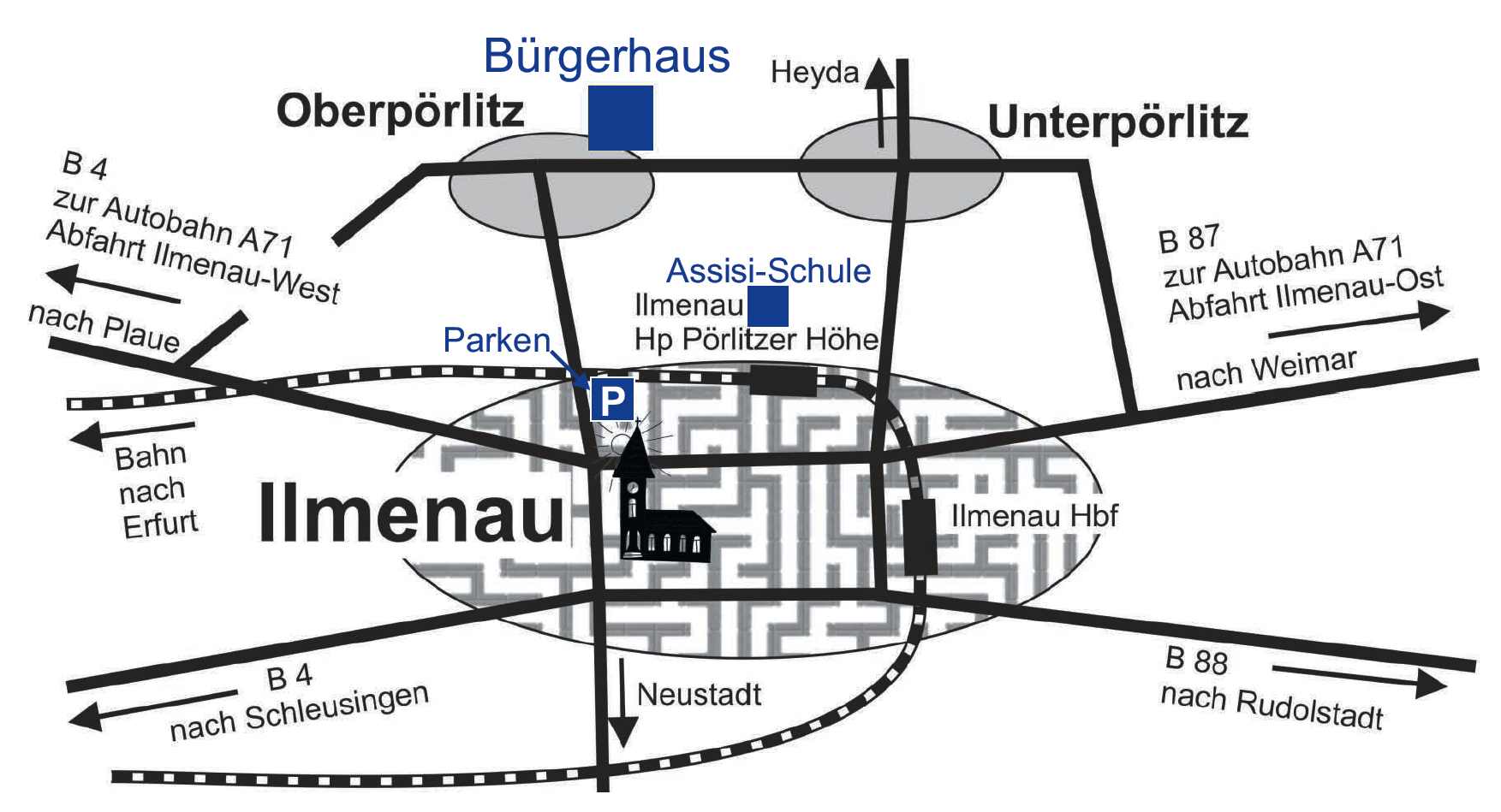 Lageplan Veranstaltungen Folktage Ilmenau